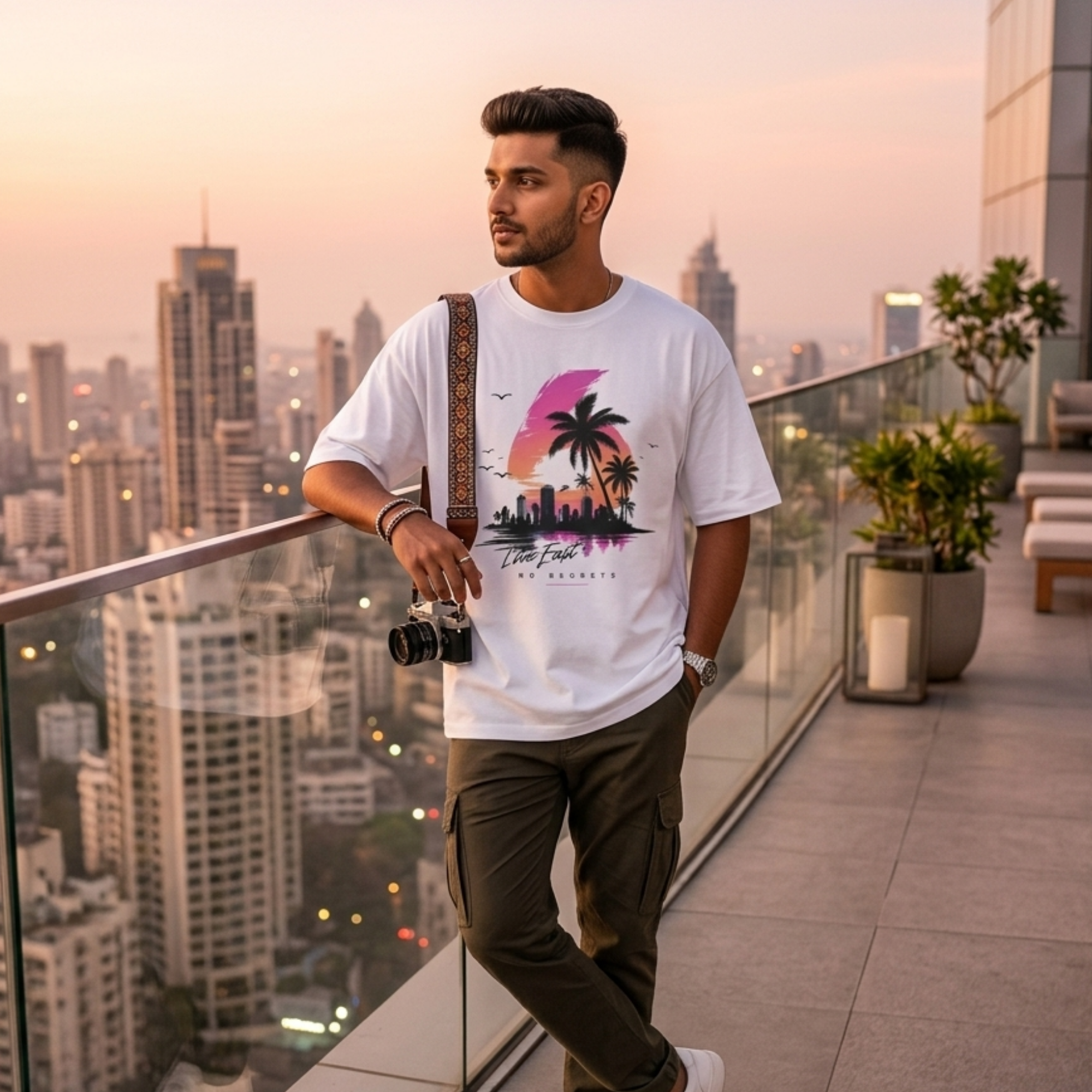 Live Fast No Regrets Premium Oversized T-Shirt