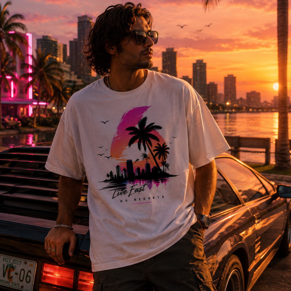 Live Fast No Regrets Premium Oversized T-Shirt